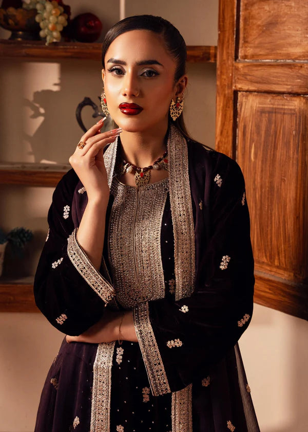 Hooriya Plum velvetine