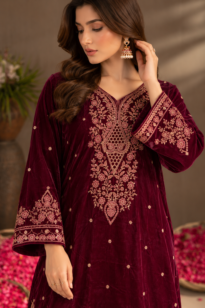 Mehrang Maroon Velvet