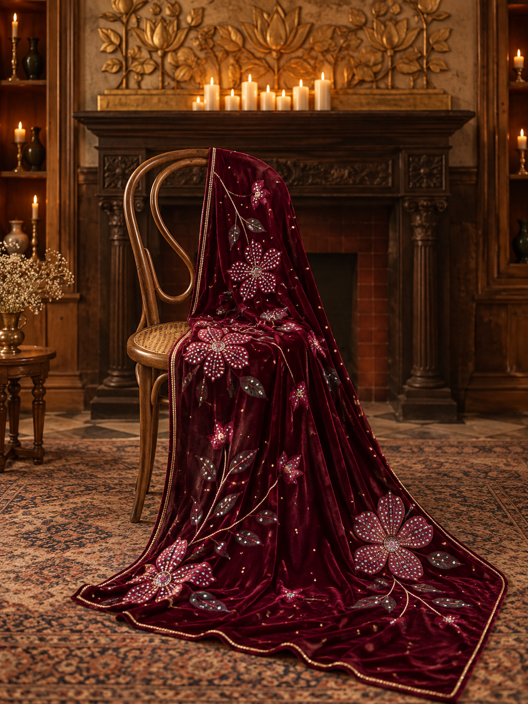 Aleira Maroon Shawl