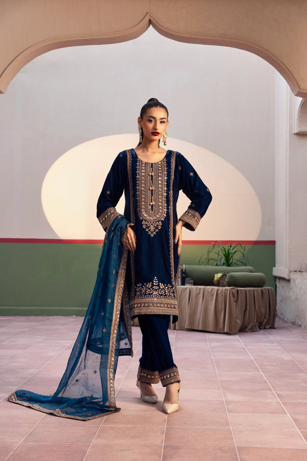 Vareen Teal Velvet