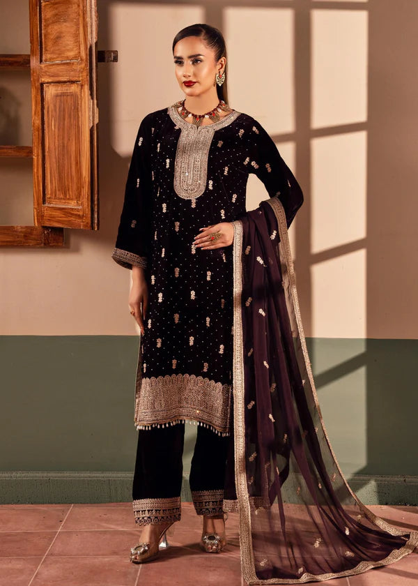 Hooriya Plum velvetine