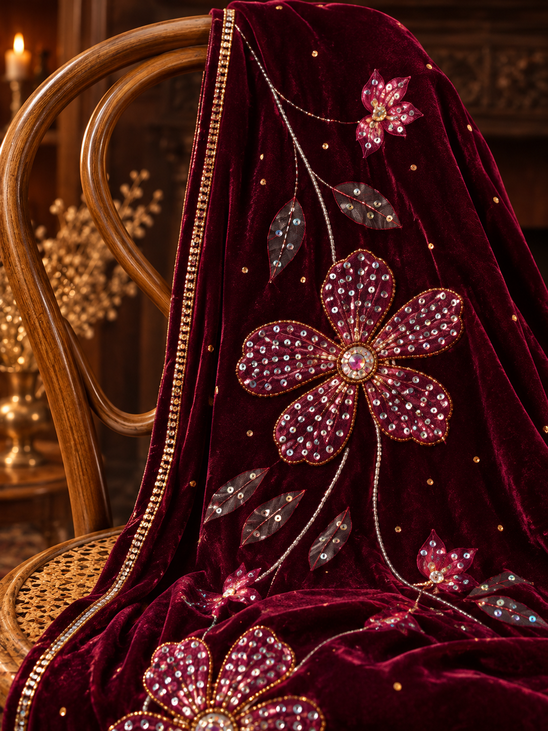 Aleira Maroon Shawl