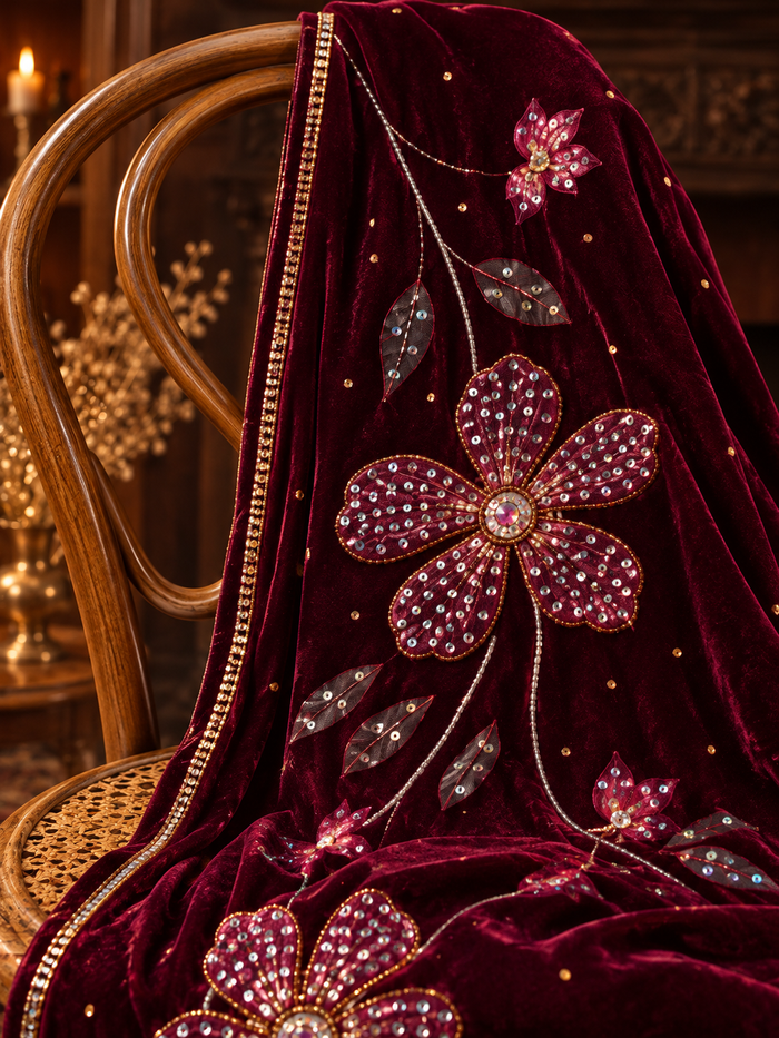Aleira Maroon Shawl