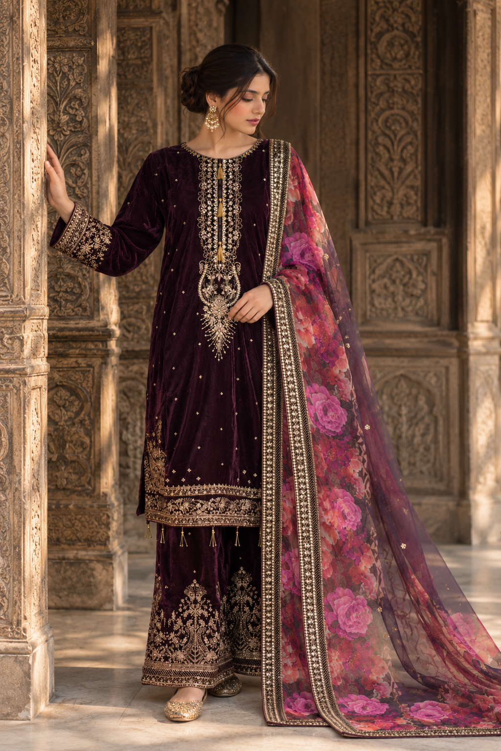 Zarafsha Brown Velvet