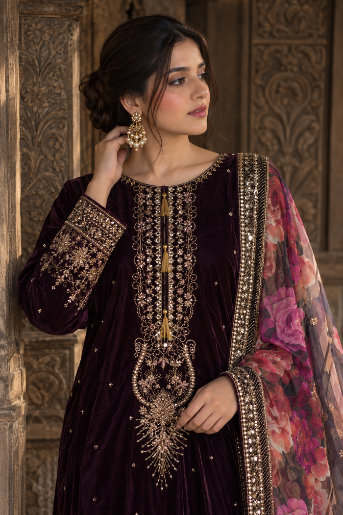 Zarafsha Brown Velvet