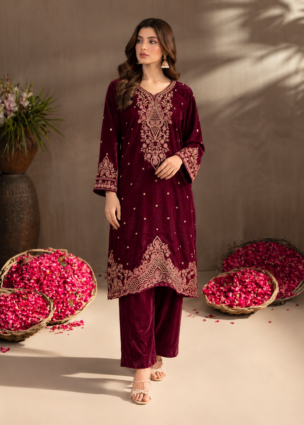 Mehrang Maroon Velvet