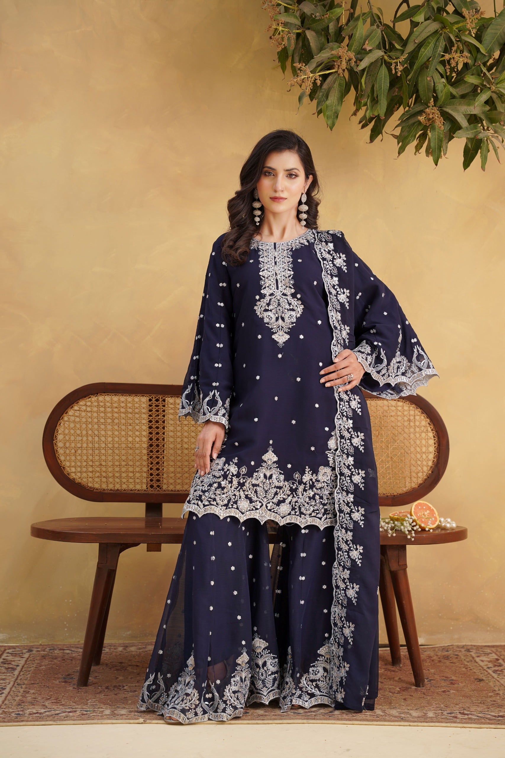 Mahpara Navy Blue
