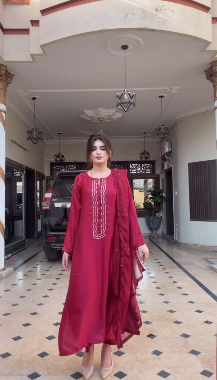 Hania Silken Maroon