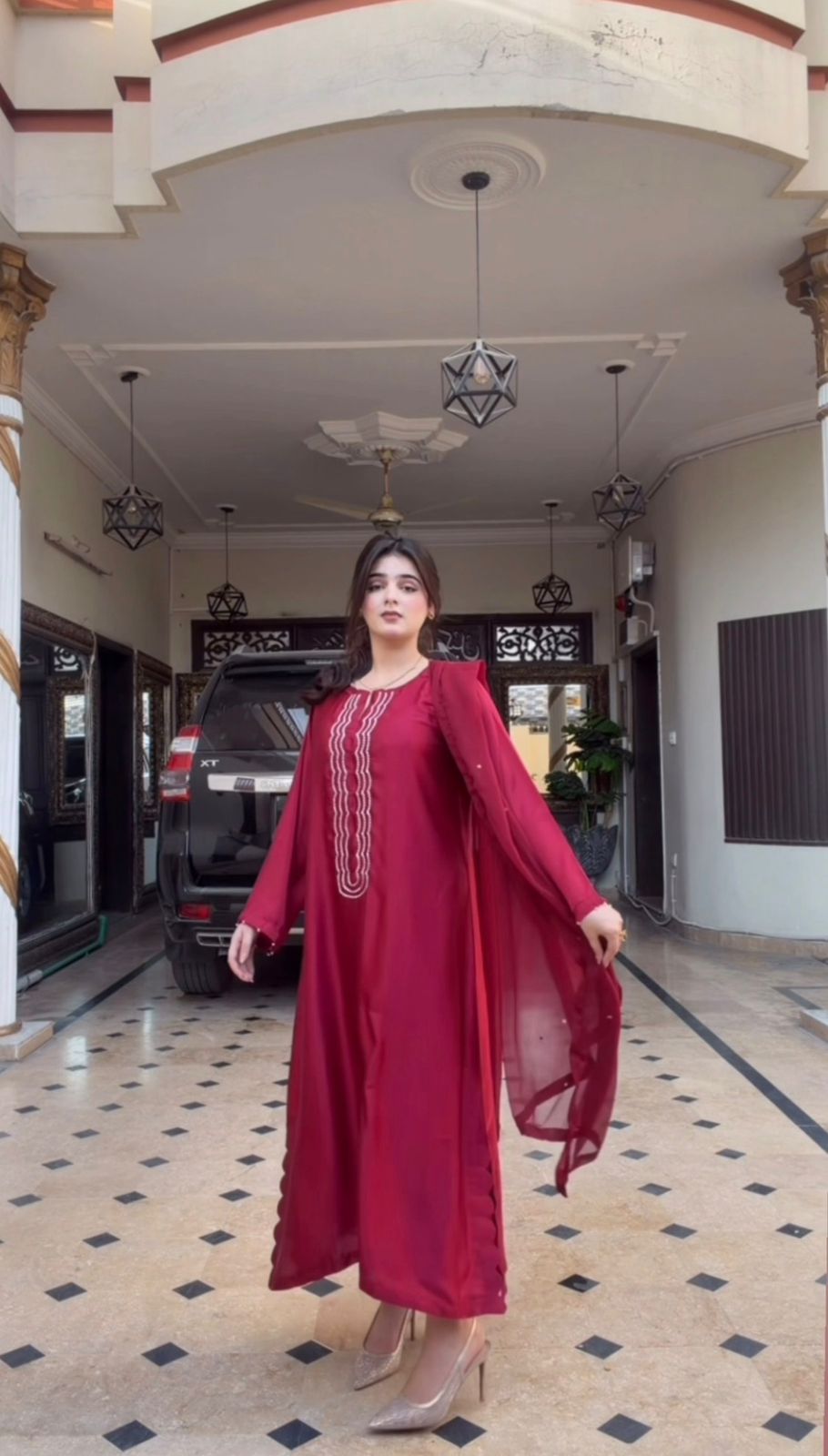 Hania Silken Maroon
