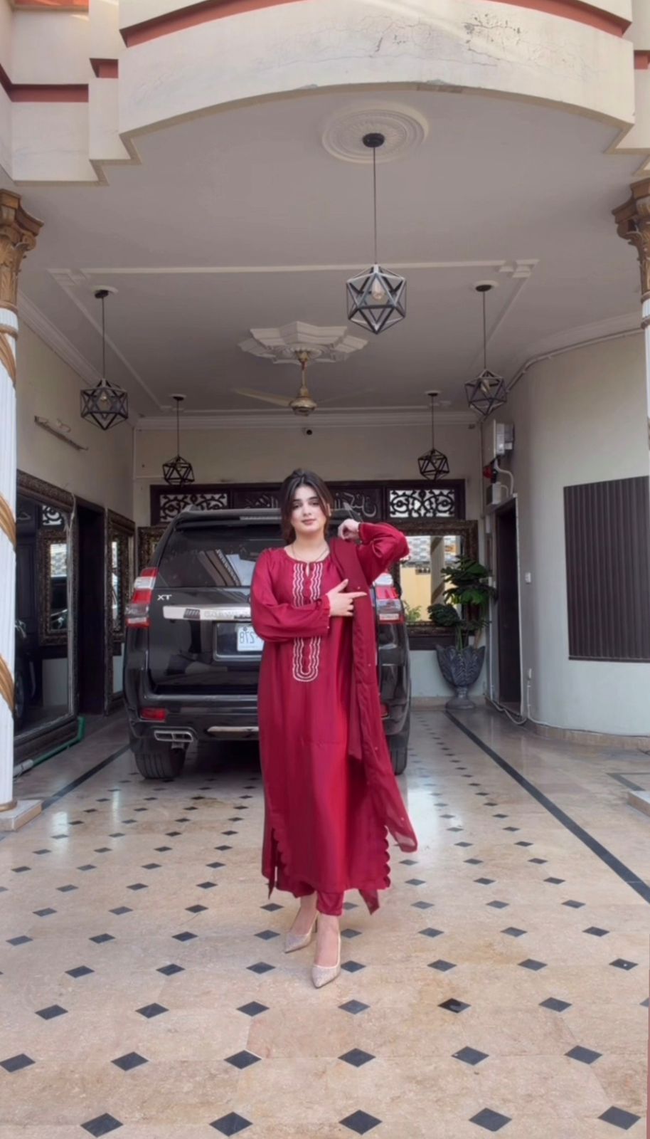 Hania Silken Maroon
