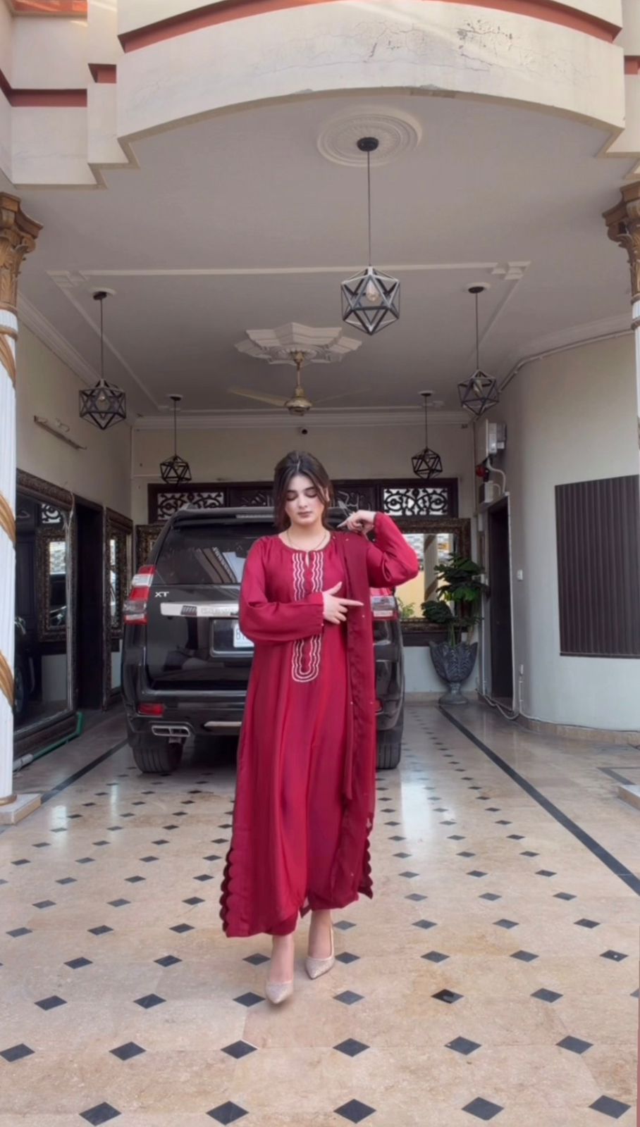 Hania Silken Maroon
