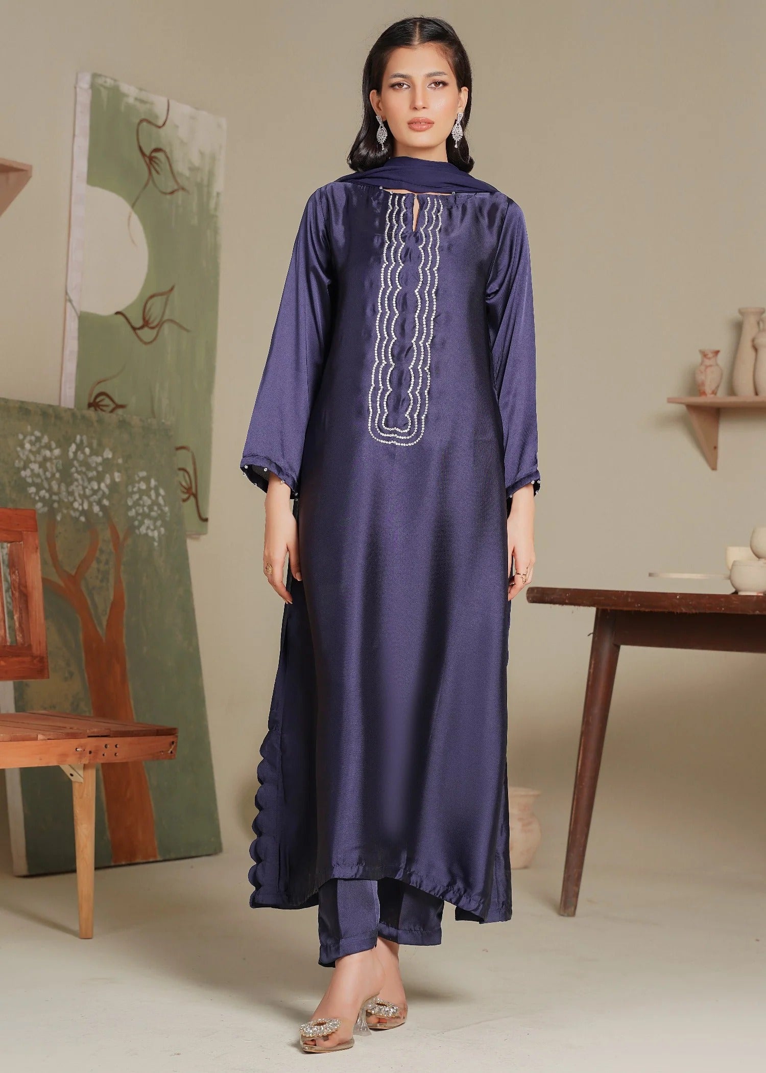 Hania Silken Navy Blue