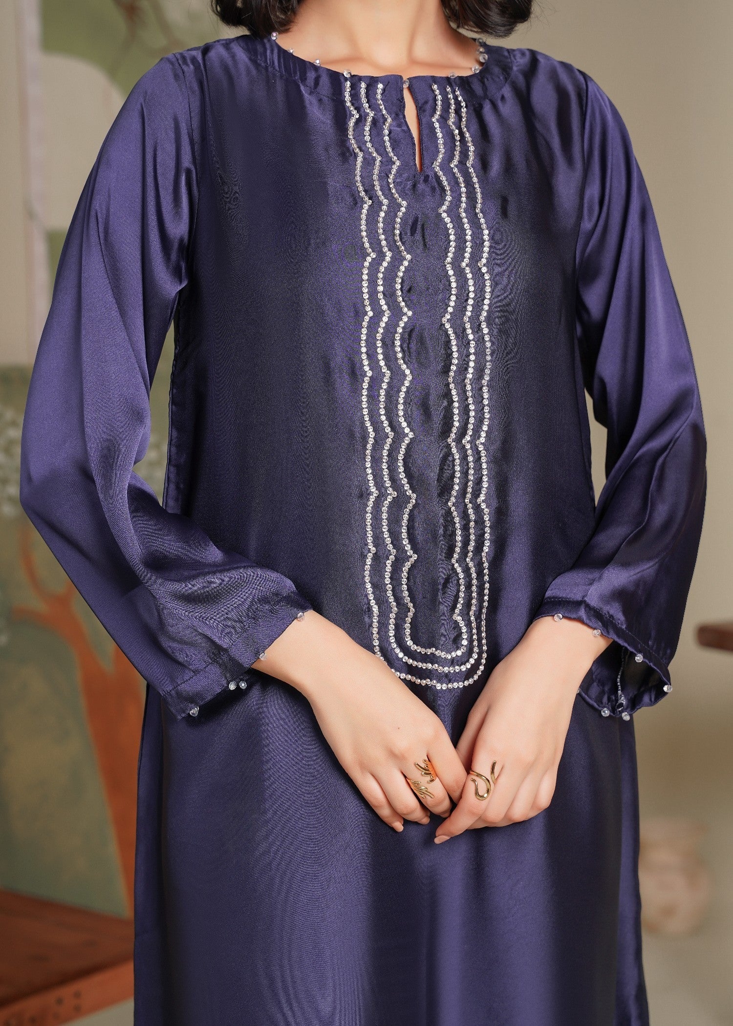 Hania Silken Navy Blue