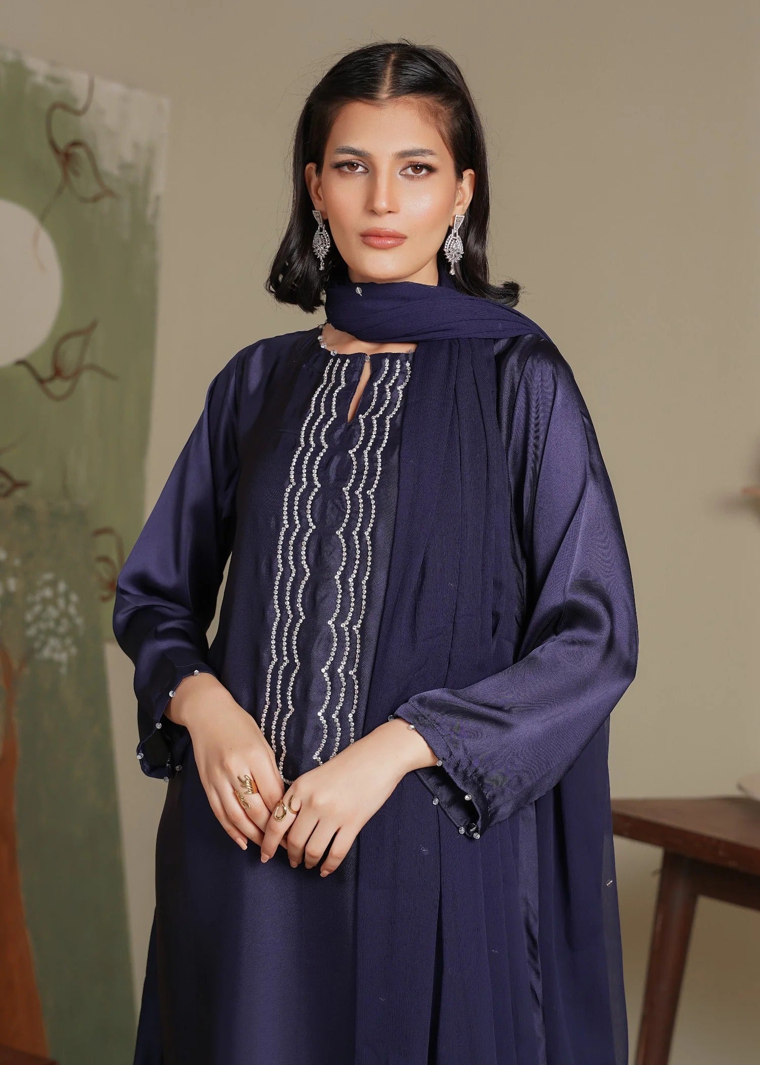 Hania Silken Navy Blue