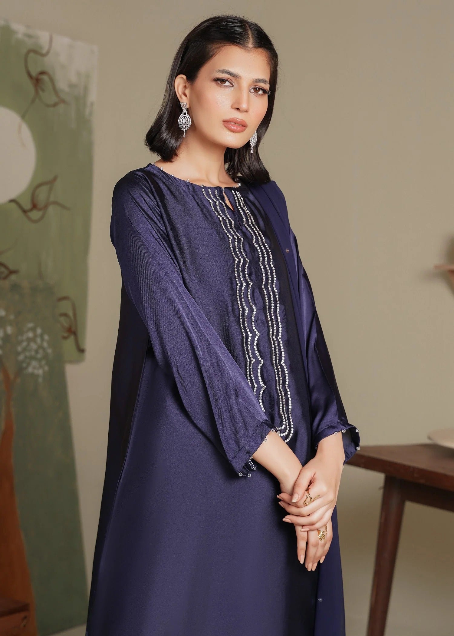 Hania Silken Navy Blue