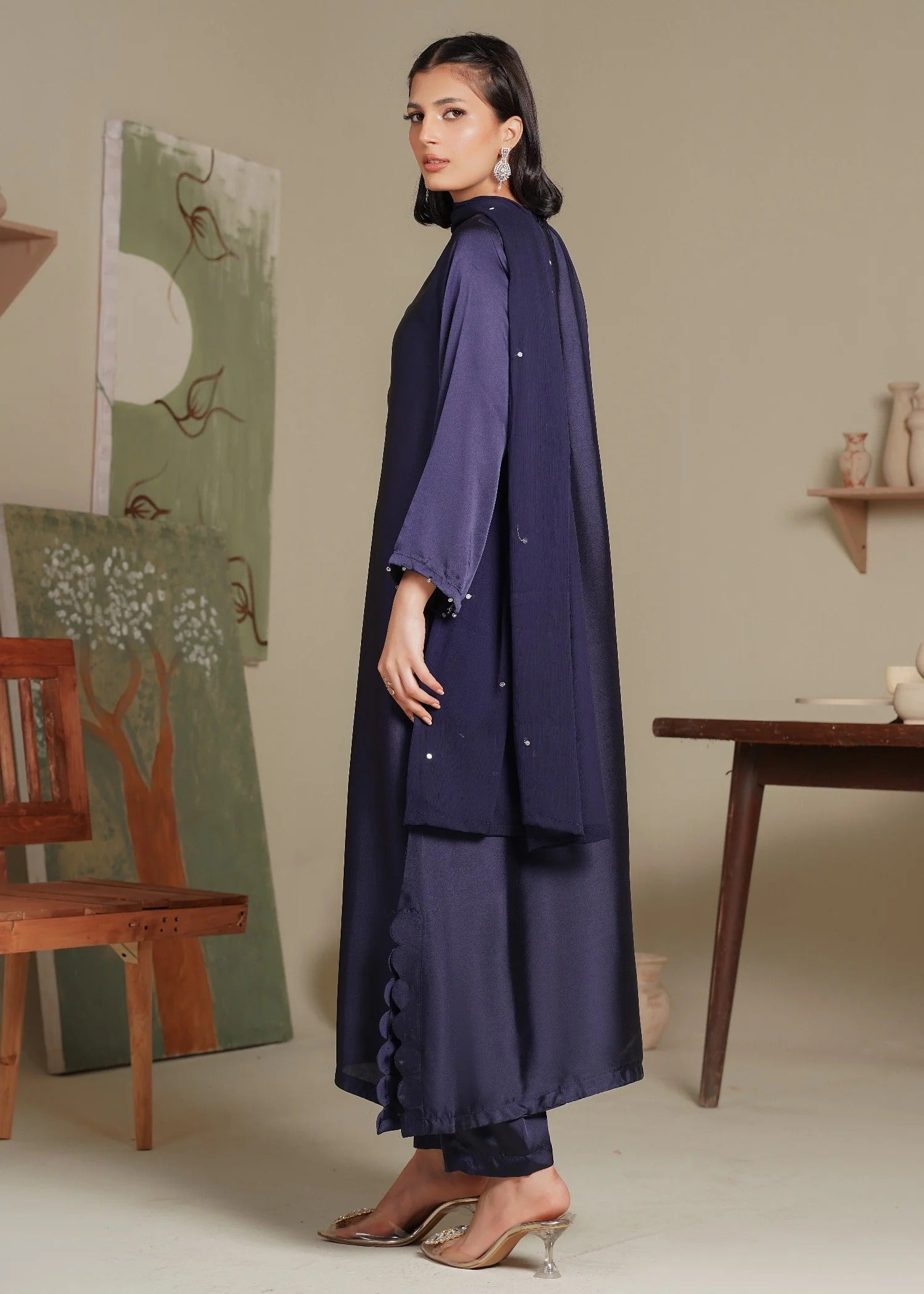 Hania Silken Navy Blue
